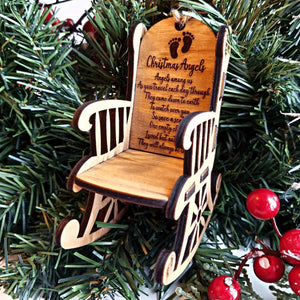 Personalized Christmas Angel Baby Memorial Ornament Rocking Chair - Designodeal