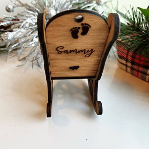 Personalized Christmas Angel Baby Memorial Ornament Rocking Chair - Designodeal