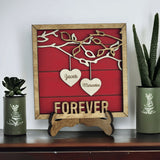 Personalized Couples Hanging Hearts Sign - Designodeal