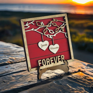 Personalized Couples Hanging Hearts Sign - Designodeal