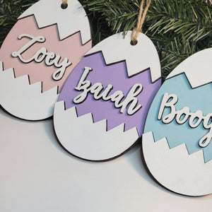 Personalized Cracked Easter Egg Easter Basket Name Tags - Designodeal