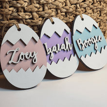 Load image into Gallery viewer, Personalized Cracked Easter Egg Easter Basket Name Tags - Designodeal
