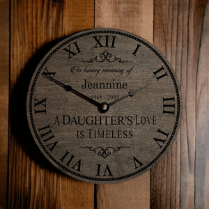 Personalized Daughter's Love Is Timeless Memorial Clock - Designodeal
