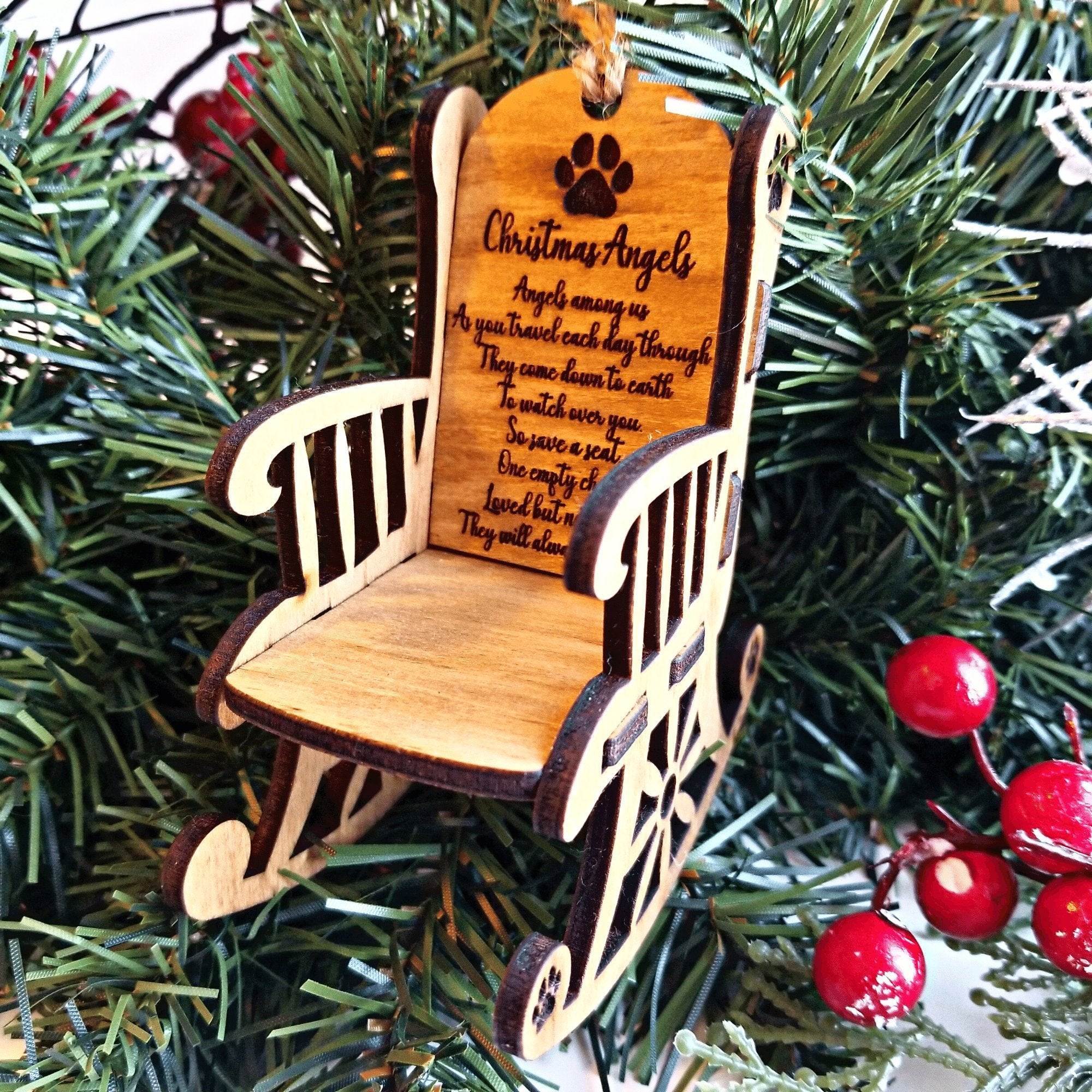 Personalized Dog Christmas Memorial Ornament Rocking Chair - Designodeal