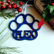 Load image into Gallery viewer, Personalized Dog Paw Print Christmas Ornament - Designodeal
