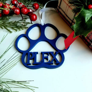 Personalized Dog Paw Print Christmas Ornament - Designodeal