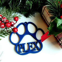 Load image into Gallery viewer, Personalized Dog Paw Print Christmas Ornament - Designodeal
