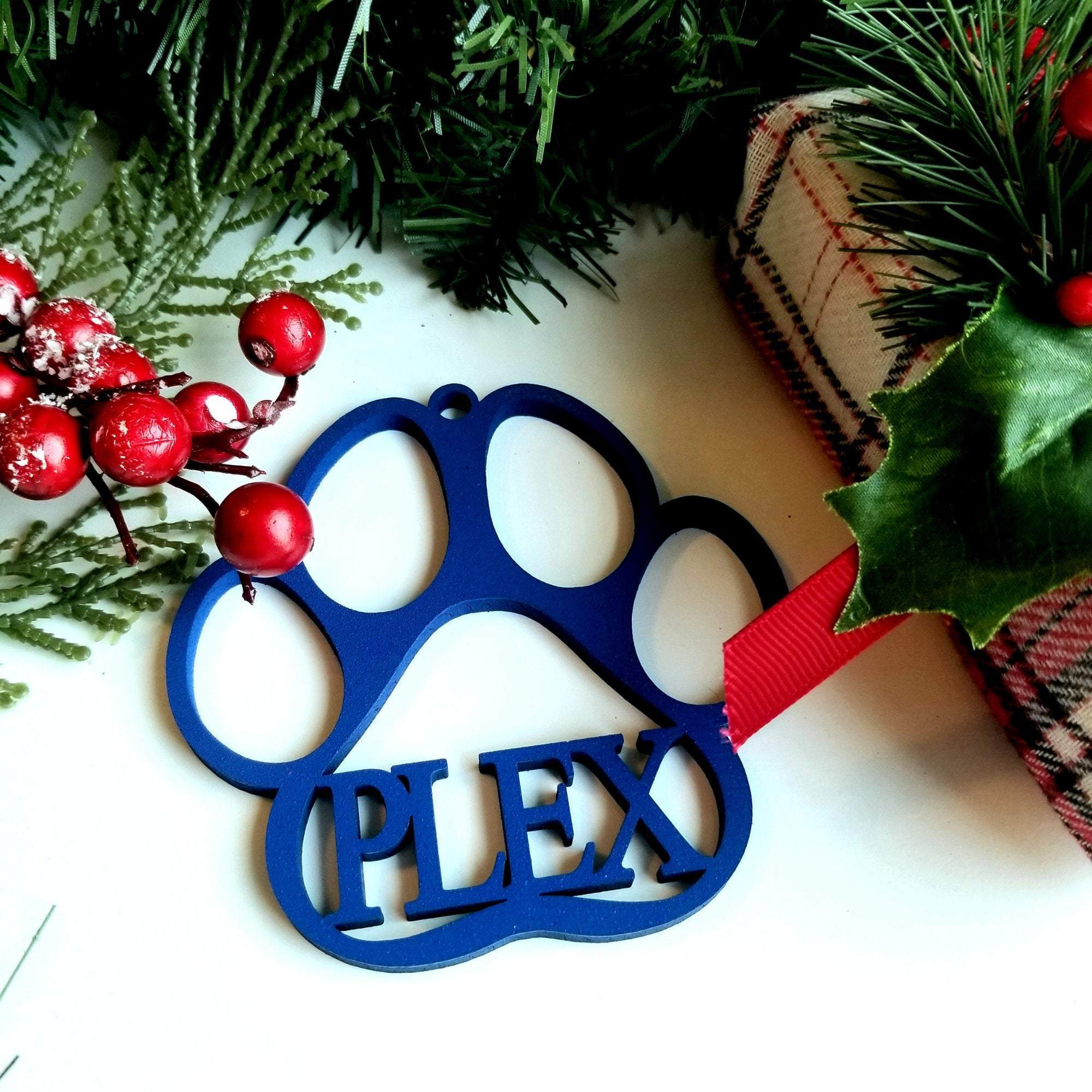 Personalized Dog Paw Print Christmas Ornament - Designodeal