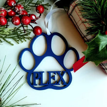 Load image into Gallery viewer, Personalized Dog Paw Print Christmas Ornament - Designodeal
