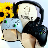 Personalized Double Controller and Headset Gaming Stand ~ PS4 PS5 XBOX - Designodeal