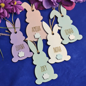 Personalized Easter Basket Bunny Name Tags - Designodeal