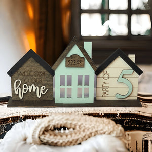 Personalized Family 3 Tiny Homes Stand - Designodeal