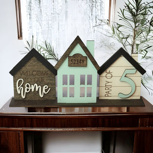 Personalized Family 3 Tiny Homes Stand - Designodeal