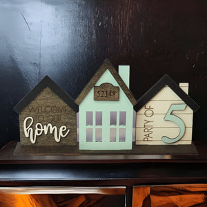 Personalized Family 3 Tiny Homes Stand - Designodeal