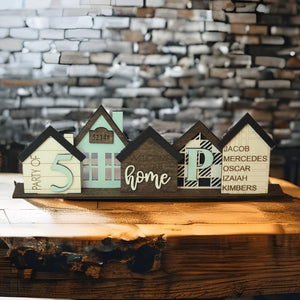 Personalized Family 5 Tiny Homes Stand - Designodeal