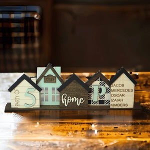 Personalized Family 5 Tiny Homes Stand - Designodeal