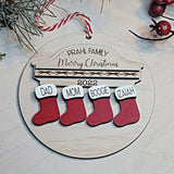 Personalized Family Christmas Stockings On the Mantle Ornament - Designodeal