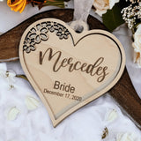 Personalized Floral Heart Wedding Hanger Tags 2 Layer - Designodeal