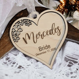 Personalized Floral Heart Wedding Hanger Tags 2 Layer - Designodeal
