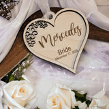 Personalized Floral Heart Wedding Hanger Tags 2 Layer - Designodeal