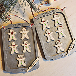 Personalized Gingerbread Family & Pets Cookie Tray Christmas Ornament - Designodeal