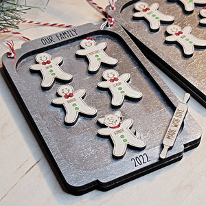 Personalized Gingerbread Family & Pets Cookie Tray Christmas Ornament - Designodeal