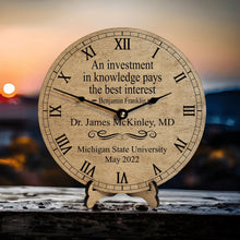 Load image into Gallery viewer, Personalized Graduation Clock - An Investment in Knowledge - Designodeal
