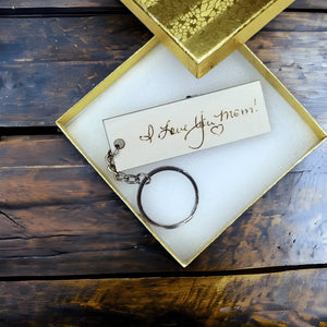 Personalized Handwritten Message and Signature Keychain - Designodeal