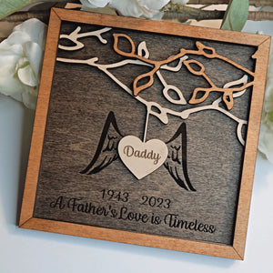 Personalized Hanging Heart Memorial Gift Wood Sign - Designodeal
