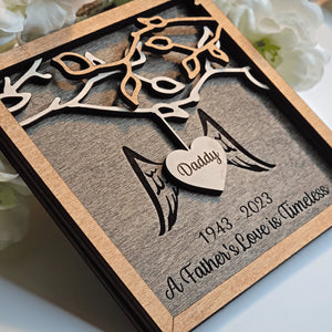 Personalized Hanging Heart Memorial Gift Wood Sign - Designodeal