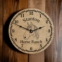 Load image into Gallery viewer, Personalized Horse Ranch Clock - Designodeal
