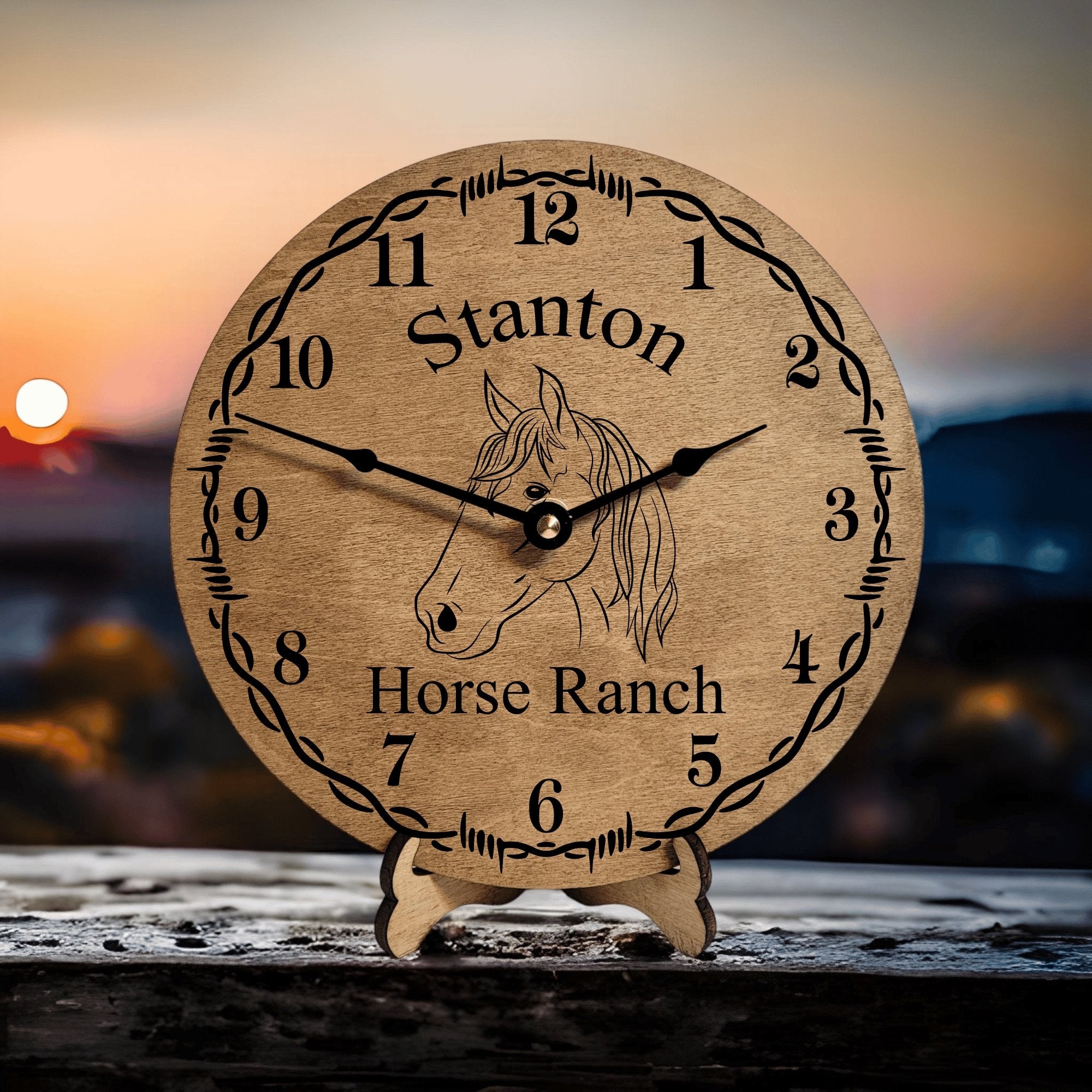 Personalized Horse Ranch Clock - Designodeal