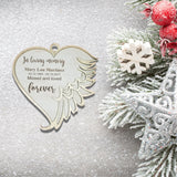 Personalized In Loving Memory Memorial Ornament ~ 2 Layered Angel Wings - Designodeal