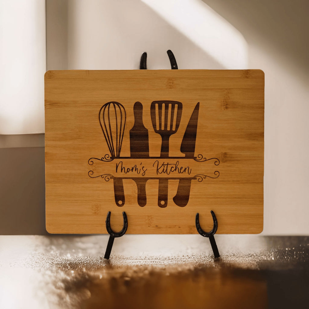 Personalized Kitchen Cutting Board with Engraved Utensils - Designodeal