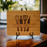 Personalized Kitchen Cutting Board with Engraved Utensils - Designodeal