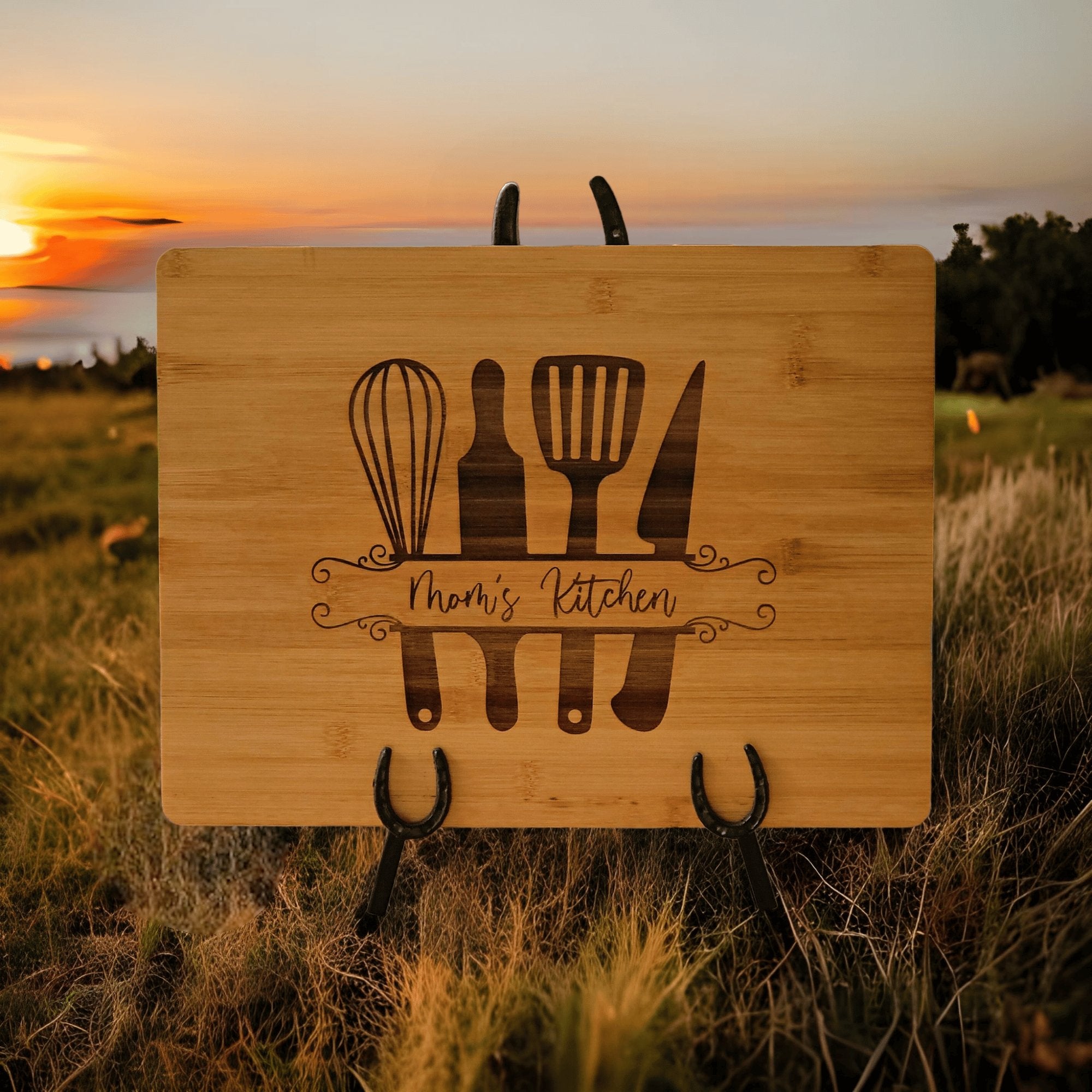 Personalized Kitchen Cutting Board with Engraved Utensils - Designodeal