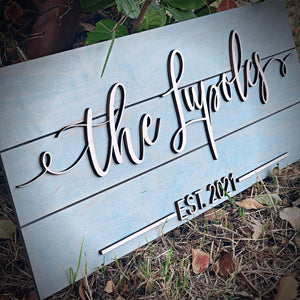Personalized Last Name Family Established Pallet Wood Sign - Designodeal