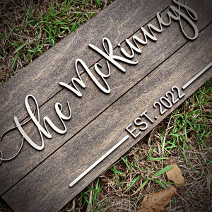 Personalized Last Name Family Established Pallet Wood Sign - Designodeal