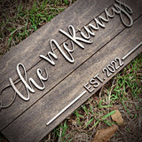 Personalized Last Name Family Established Pallet Wood Sign - Designodeal
