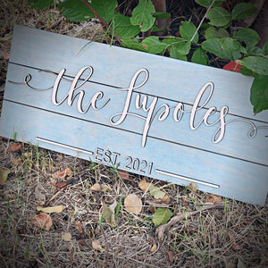 Personalized Last Name Family Established Pallet Wood Sign - Designodeal