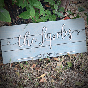 Personalized Last Name Family Established Pallet Wood Sign - Designodeal