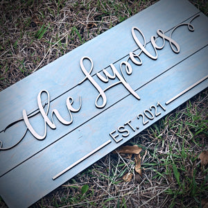 Personalized Last Name Family Established Pallet Wood Sign - Designodeal