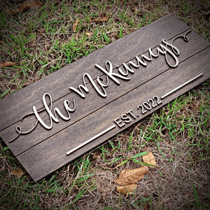 Personalized Last Name Family Established Pallet Wood Sign - Designodeal