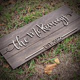 Personalized Last Name Family Established Pallet Wood Sign - Designodeal