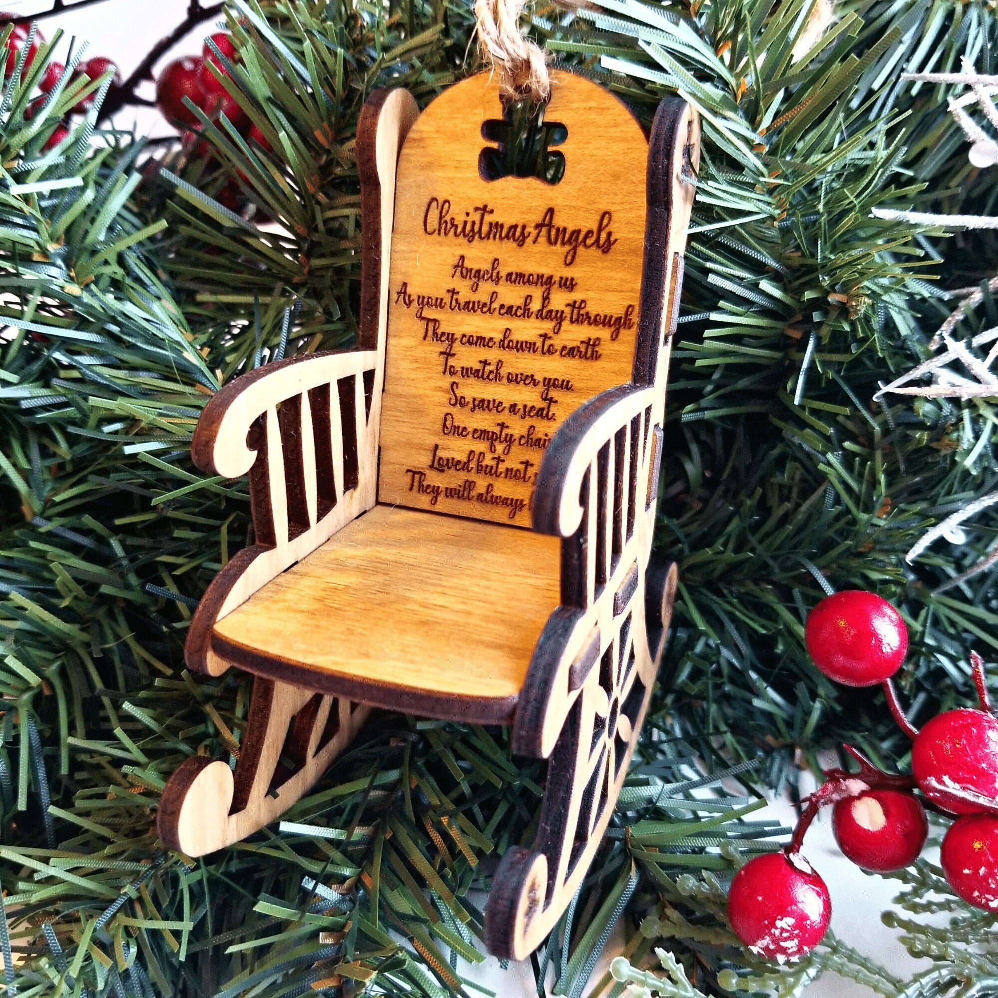 Personalized Loss of Child Christmas Memorial Ornament Rocking Chair - Designodeal