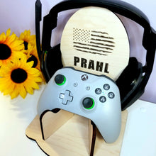 Load image into Gallery viewer, Personalized Maple Wood Gaming Controller &amp; Headset Stand ~ PS4 PS5 XBOX - Designodeal
