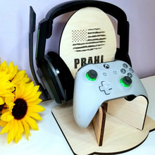 Load image into Gallery viewer, Personalized Maple Wood Gaming Controller &amp; Headset Stand ~ PS4 PS5 XBOX - Designodeal
