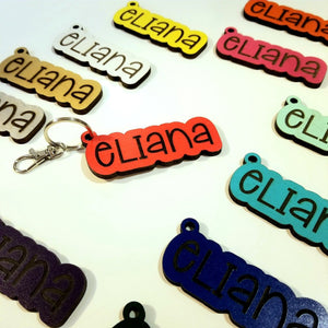 Personalized Outlined Name Backpack Tag Keychain - Designodeal