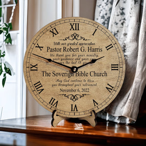 Personalized Pastor Retirement Clock - Designodeal