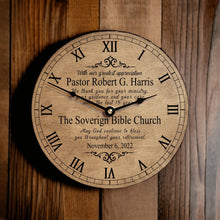 Load image into Gallery viewer, Personalized Pastor Retirement Clock - Designodeal
